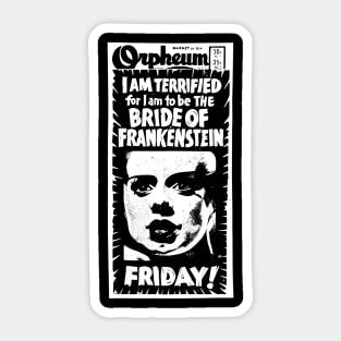 The Bride of Frankenstein ∆ Vintage Horror Fan Sticker